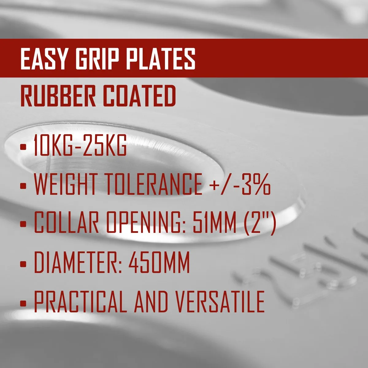 140KG Set - Rubber Coated Easy Grip Plates
