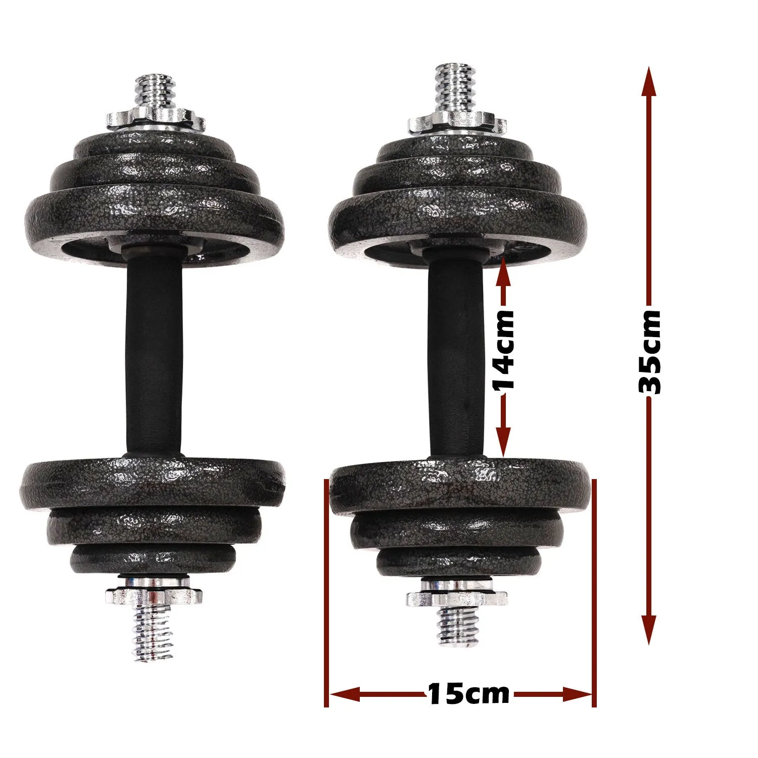 20KG Dumbbell Set Weight Dumbbells Home Gym Training Fitness BarBell Equipment Case