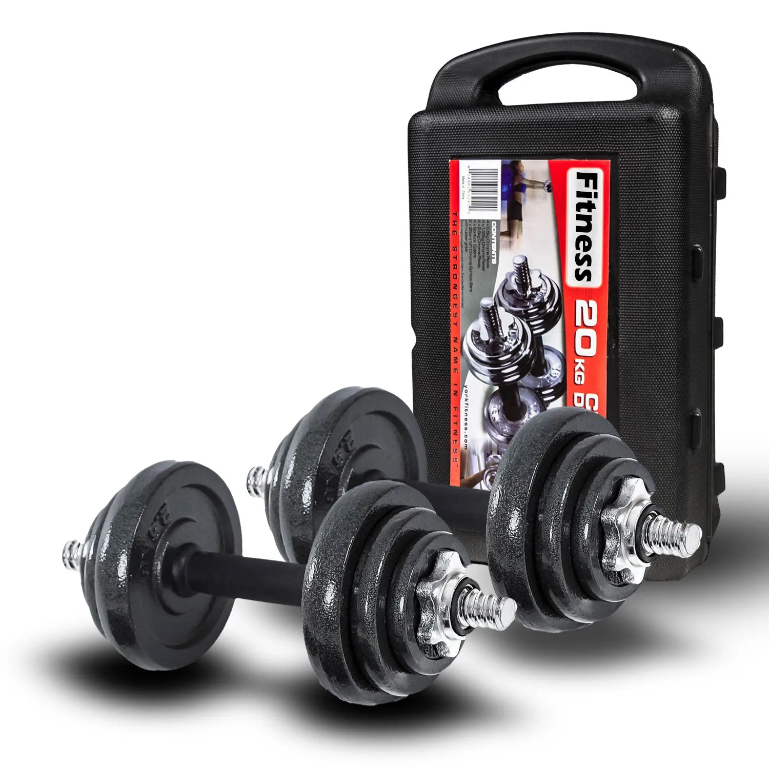 20KG Dumbbell Set Weight Dumbbells Home Gym Training Fitness BarBell Equipment Case
