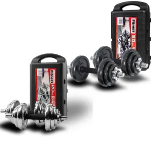 20KG Dumbbell Set Weight Dumbbells Home Gym Training Fitness BarBell Equipment Case