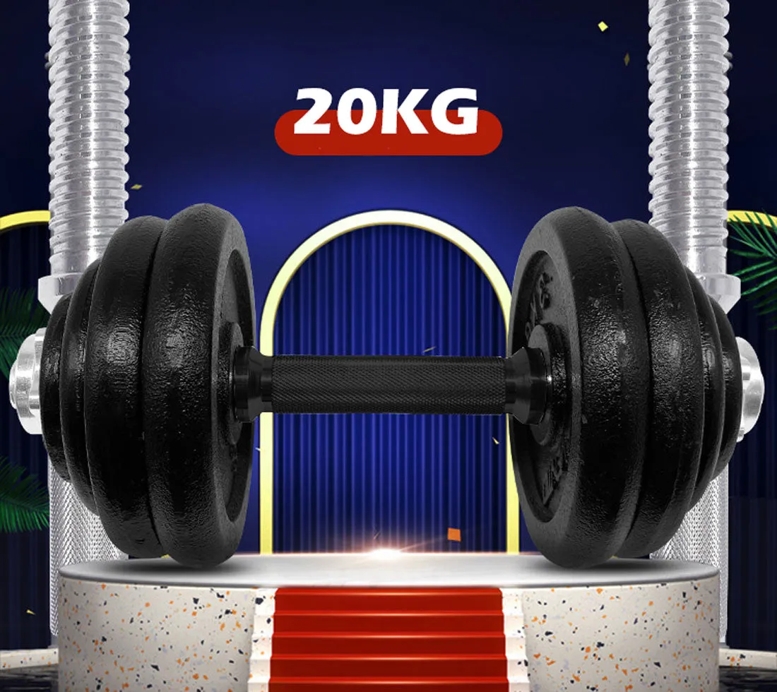 20KG Dumbbell Set Weight Dumbbells Home Gym Training Fitness BarBell Equipment Case