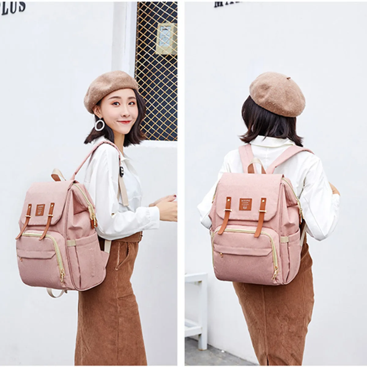 21L USB Mummy Backpack Waterproof Baby Nappy Diaper Bag Shoulder Handbag Outdoor Travel