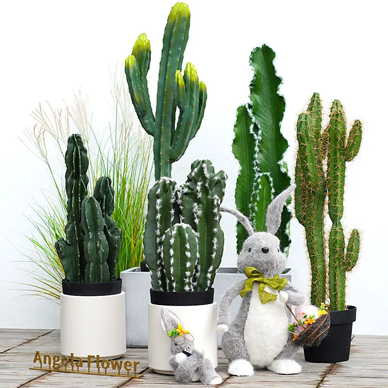 A2088103 2.2ft Artificial Green Succulent Tropical Plant Cactus Home Balcony Decor Props