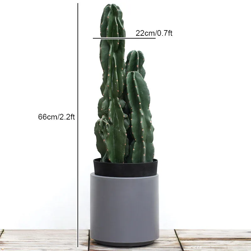 A2088103 2.2ft Artificial Green Succulent Tropical Plant Cactus Home Balcony Decor Props