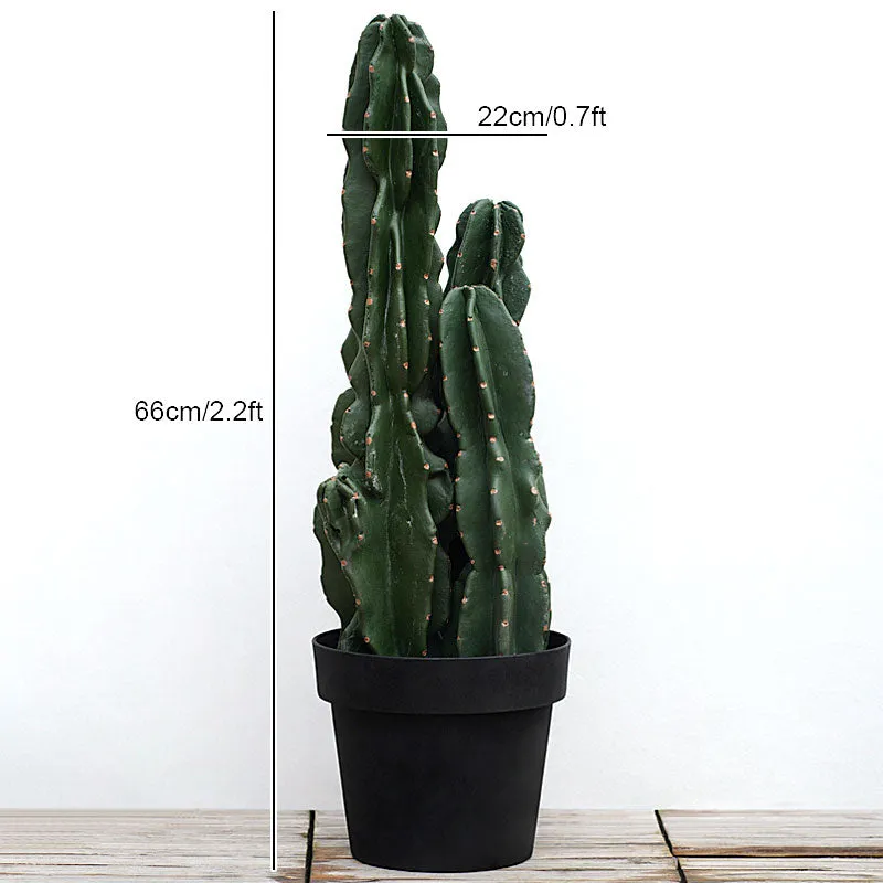A2088103 2.2ft Artificial Green Succulent Tropical Plant Cactus Home Balcony Decor Props