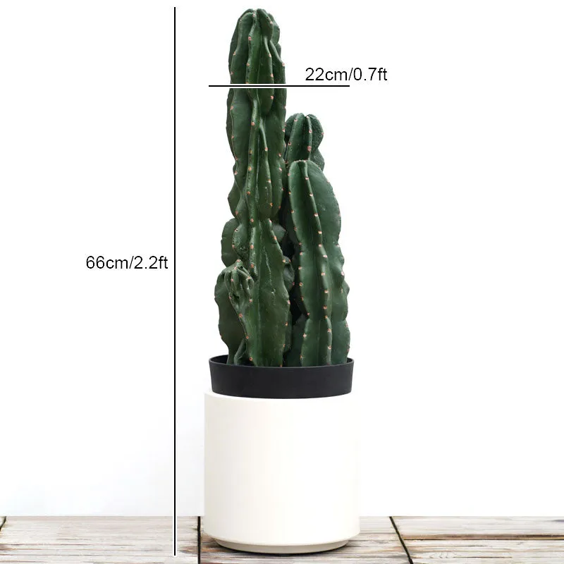 A2088103 2.2ft Artificial Green Succulent Tropical Plant Cactus Home Balcony Decor Props