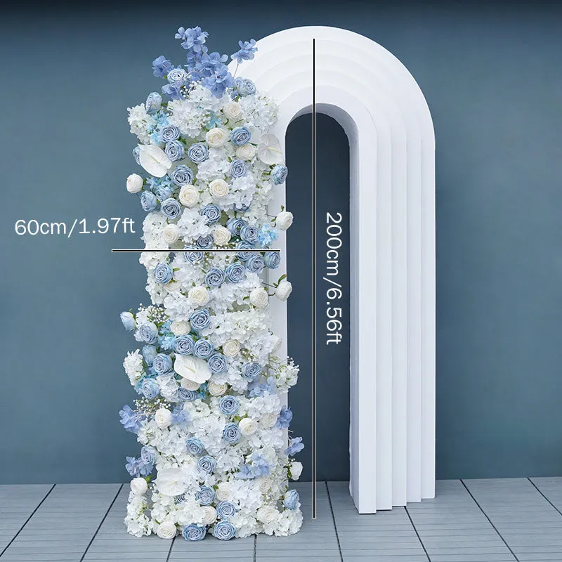 A356 A7724 Fog Blue White Rose Hydrangea Wedding Background Arch Decorative Flower Row