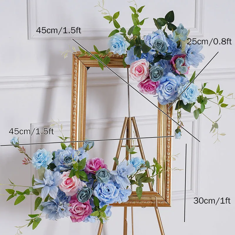 A8127 Blue Pink Wedding Backdrop KT Board Frame Arch Decor Floral Arrangement