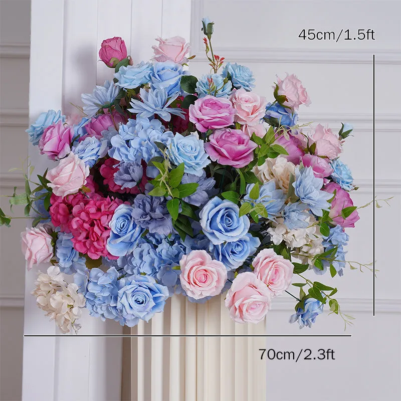 A8127 Blue Pink Wedding Backdrop KT Board Frame Arch Decor Floral Arrangement