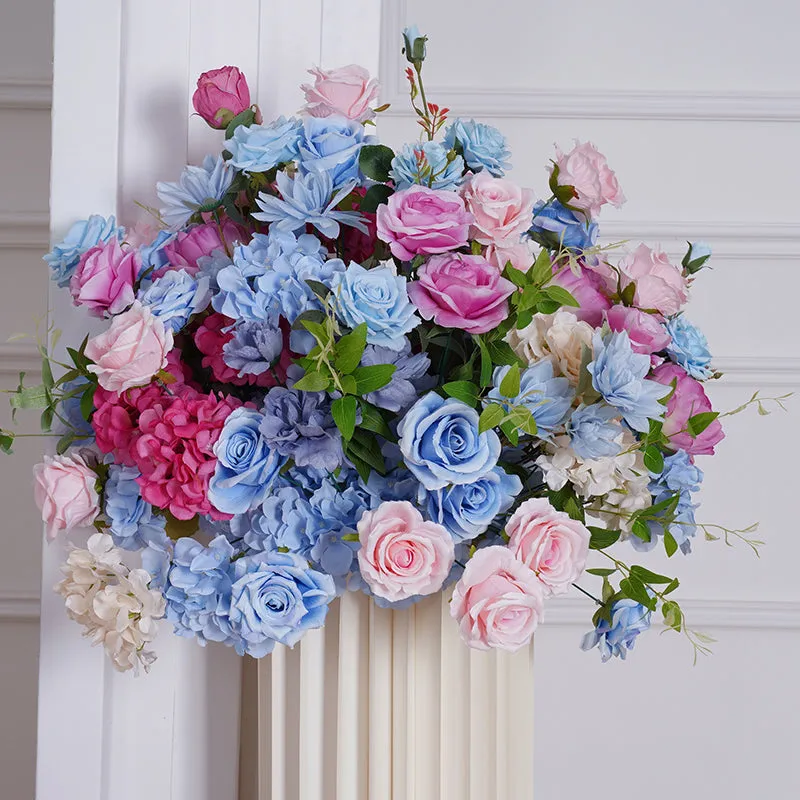 A8127 Blue Pink Wedding Backdrop KT Board Frame Arch Decor Floral Arrangement