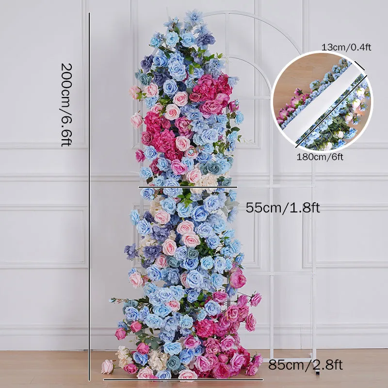 A8127 Blue Pink Wedding Backdrop KT Board Frame Arch Decor Floral Arrangement