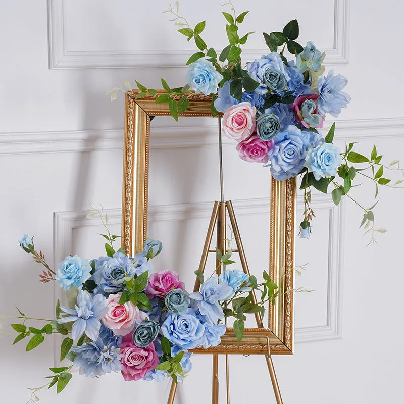 A8127 Blue Pink Wedding Backdrop KT Board Frame Arch Decor Floral Arrangement