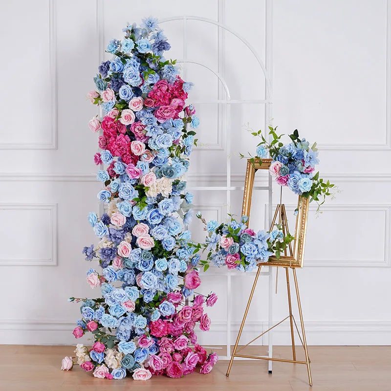 A8127 Blue Pink Wedding Backdrop KT Board Frame Arch Decor Floral Arrangement