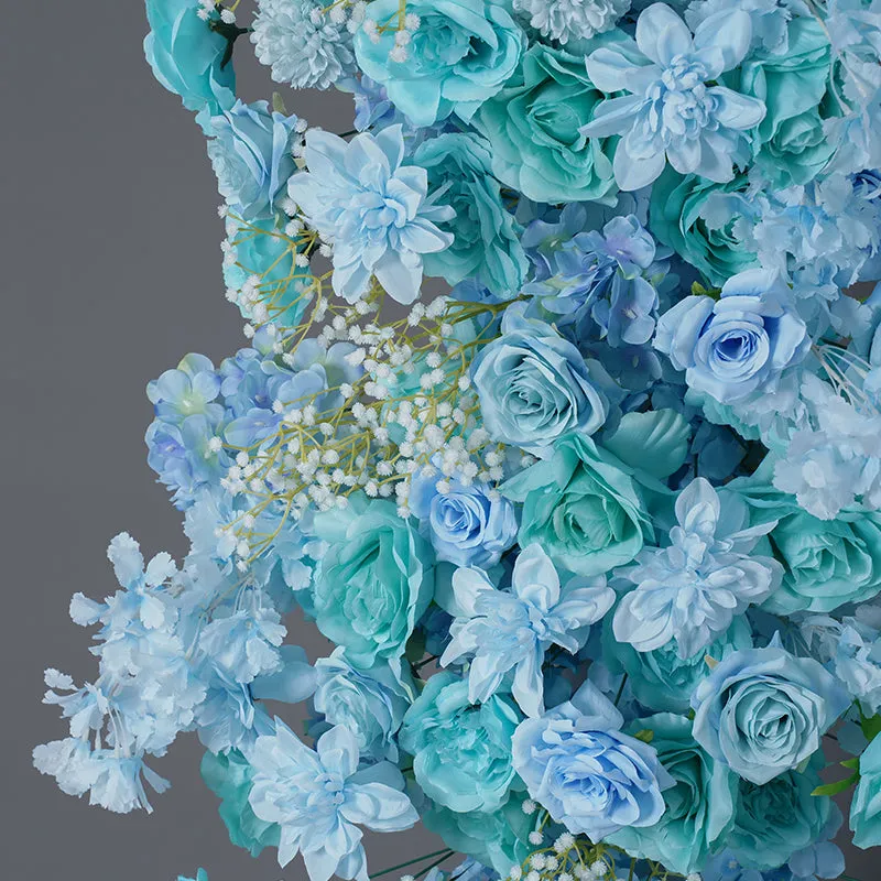 A8139  Blue Wedding Kt Board Backdrop Decor Floral Arrangement