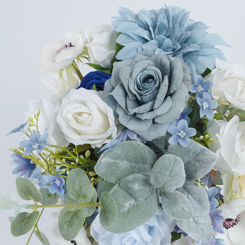 A8634 Blue White Series With Greenery Bridal Bouquet Wedding Floral