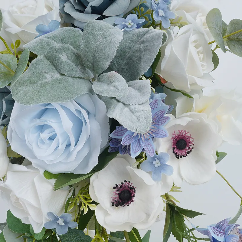A8634 Blue White Series With Greenery Bridal Bouquet Wedding Floral