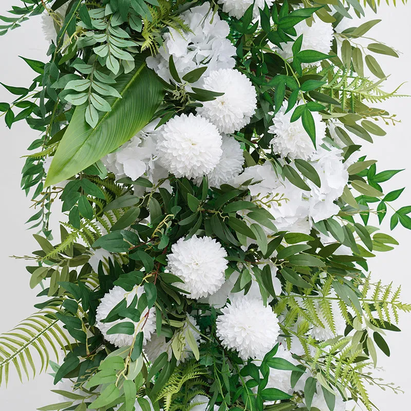 A8734 White Green Willow Leaf Arrangement Floral Event Stand Wedding Backdrop