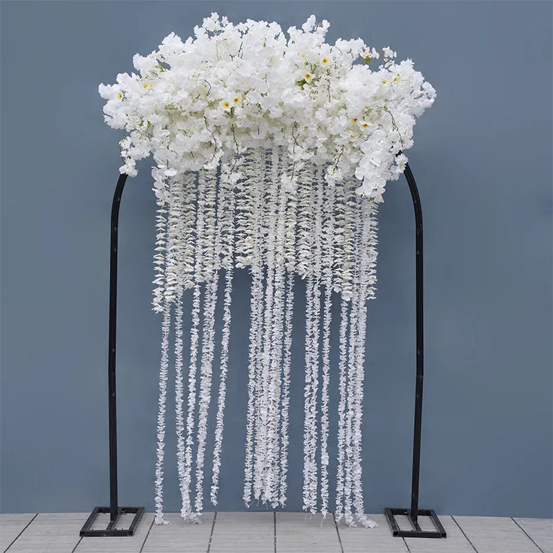 A8742 White Cherry Blossom Arrangement Wedding Backdrop Arch Frame Decor