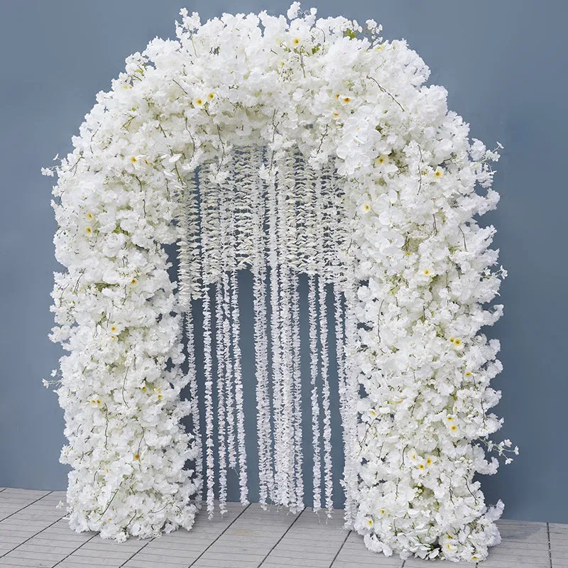 A8742 White Cherry Blossom Arrangement Wedding Backdrop Arch Frame Decor
