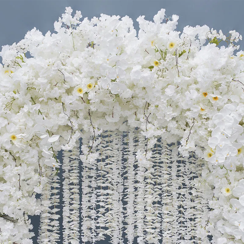 A8742 White Cherry Blossom Arrangement Wedding Backdrop Arch Frame Decor
