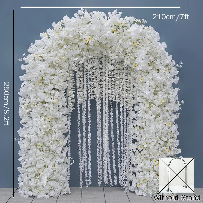 A8742 White Cherry Blossom Arrangement Wedding Backdrop Arch Frame Decor