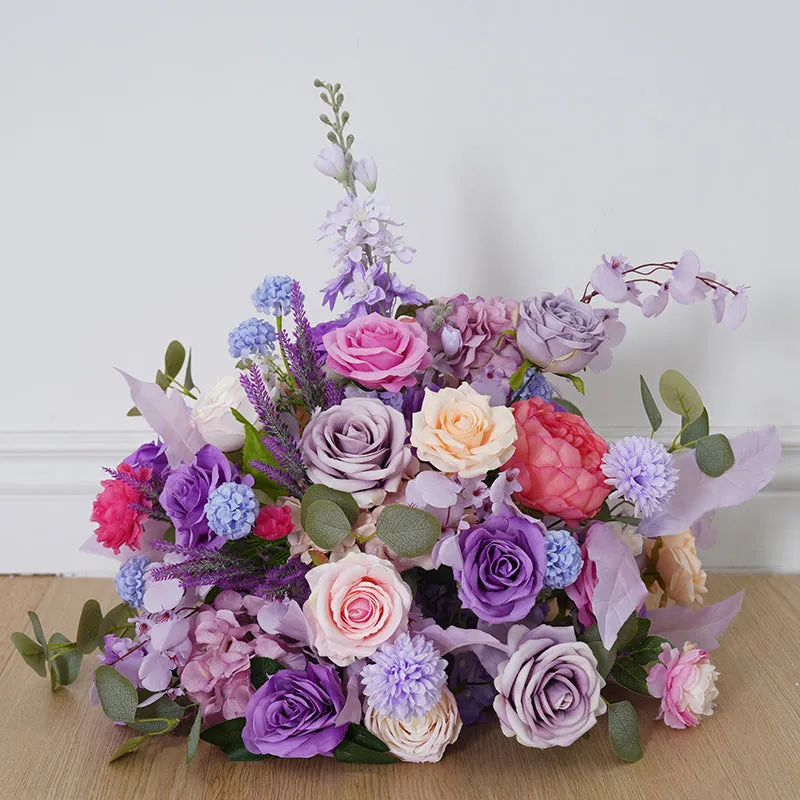 A8775 Purple Wedding Centerpieces For Tables Sofa Runner Flower Row