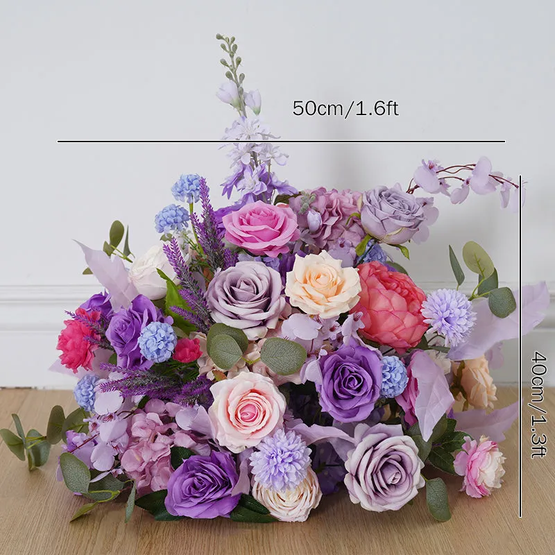 A8775 Purple Wedding Centerpieces For Tables Sofa Runner Flower Row