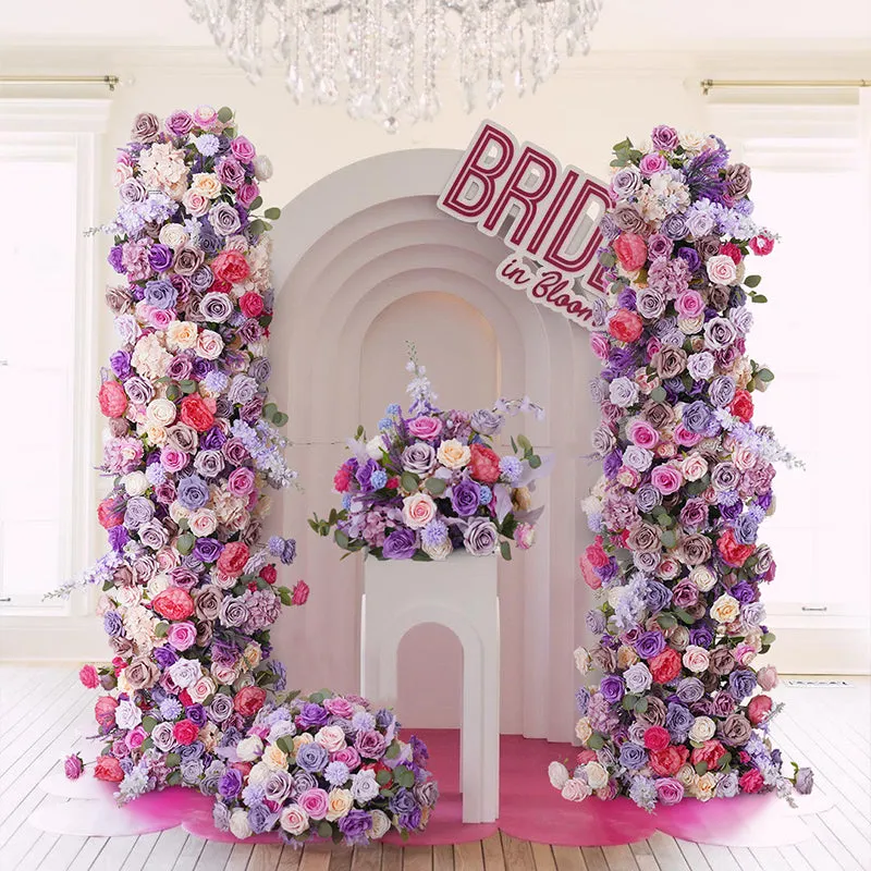 A8775 Purple Wedding Centerpieces For Tables Sofa Runner Flower Row