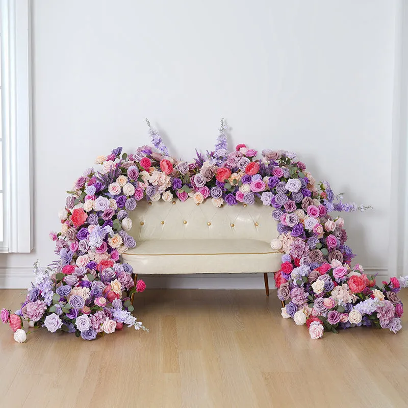 A8775 Purple Wedding Centerpieces For Tables Sofa Runner Flower Row