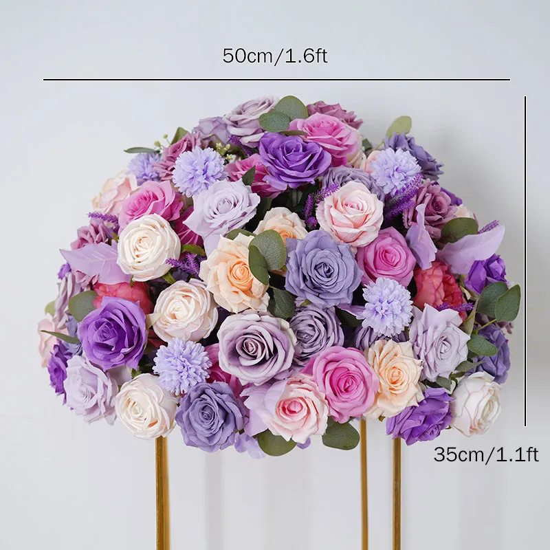 A8775 Purple Wedding Centerpieces For Tables Sofa Runner Flower Row