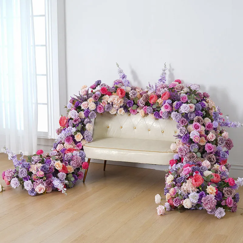 A8775 Purple Wedding Centerpieces For Tables Sofa Runner Flower Row