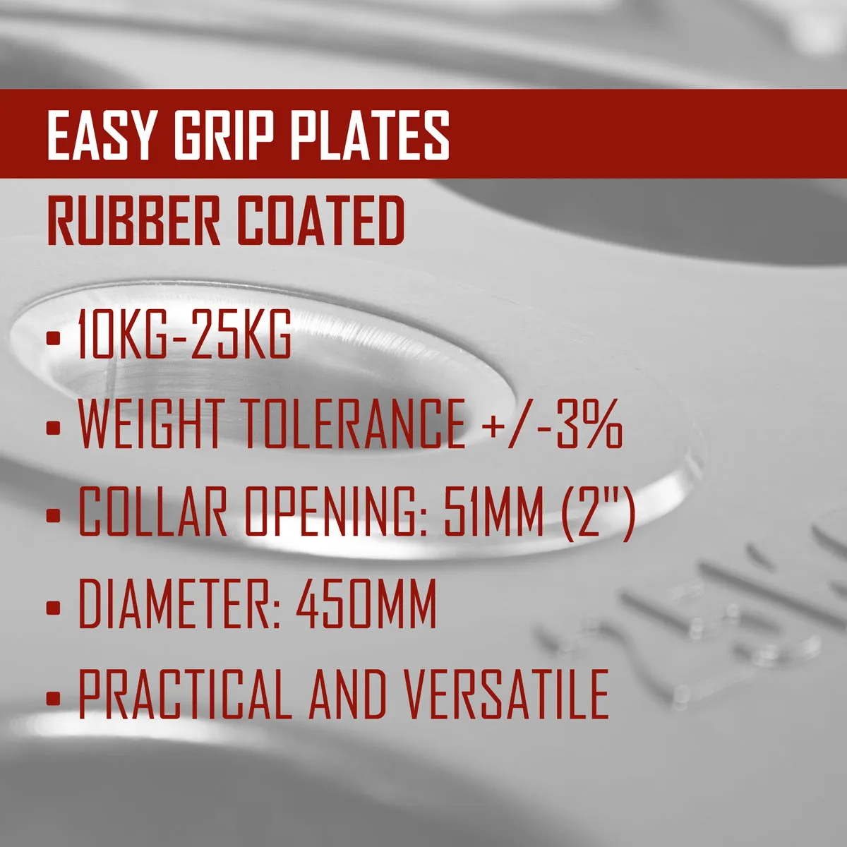 B-WARE Rubber Coated Easy Grip Plate, 10KG