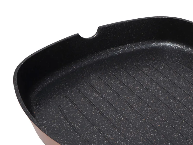 BERGNER INFINITY CHEFS ALUMINIUM NON-STICK Grill Pan (28 cm), Induction Base - BGIC-1004B