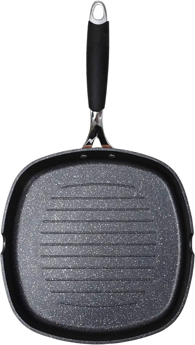 BERGNER INFINITY CHEFS ALUMINIUM NON-STICK Grill Pan (28 cm), Induction Base - BGIC-1004B