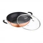 Bergner Infinity Chefs Aluminium Non-Stick Kadai with Lid (20cm)