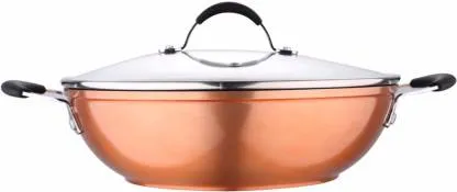 Bergner Infinity Chefs Aluminium Non-Stick Kadai with Lid (20cm)