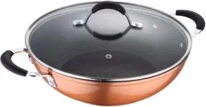 Bergner Infinity Chefs Aluminium Non-Stick Kadai with Lid (20cm)