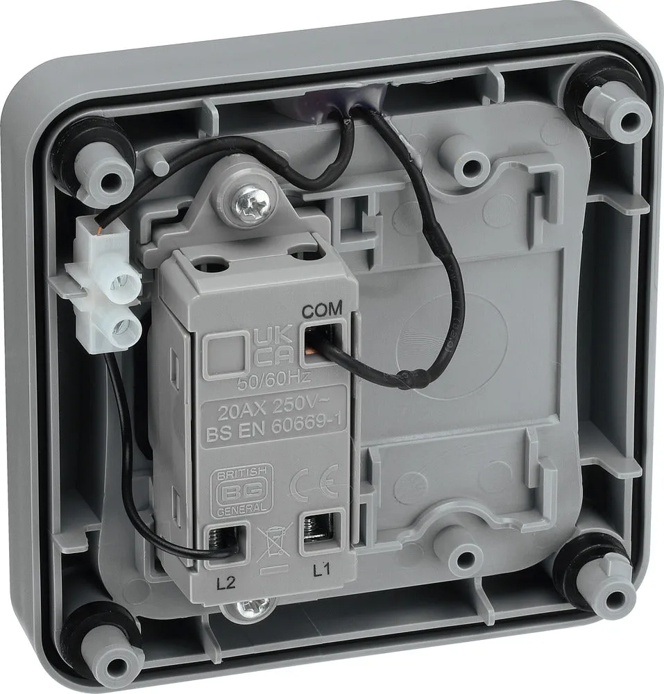 BG WP14-02 Weatherproof Nexus Storm 20AX 1G 2-Way Retractive Switch(PRESS)