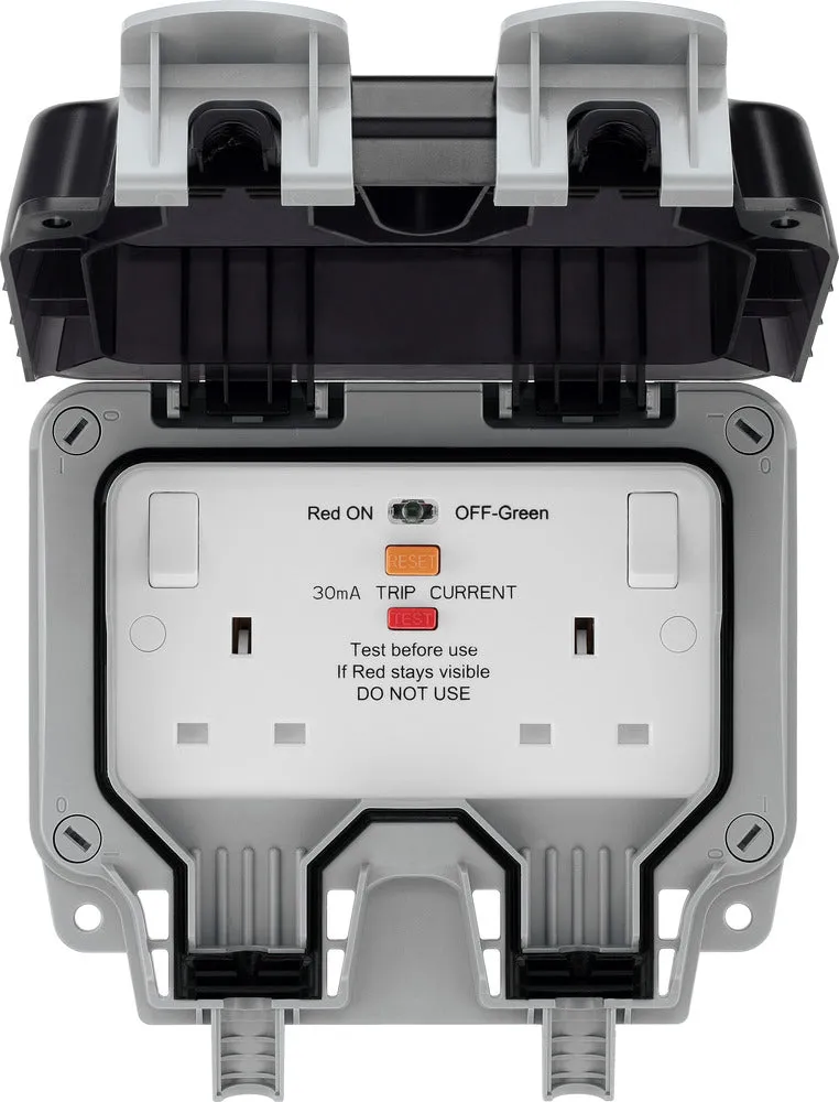 BG WP22RCD Weatherproof Nexus Storm 13A 2G RCD Switched Socket (Latching)