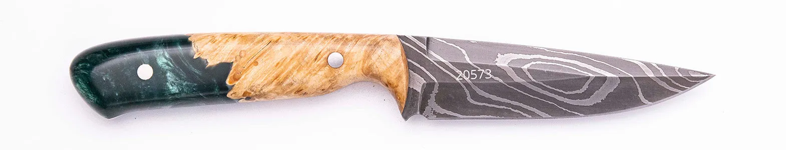 Carved Damascus Field Knife #20573