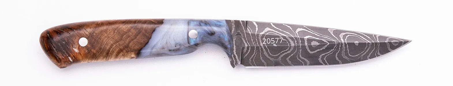 Carved Damascus Field Knife #20577