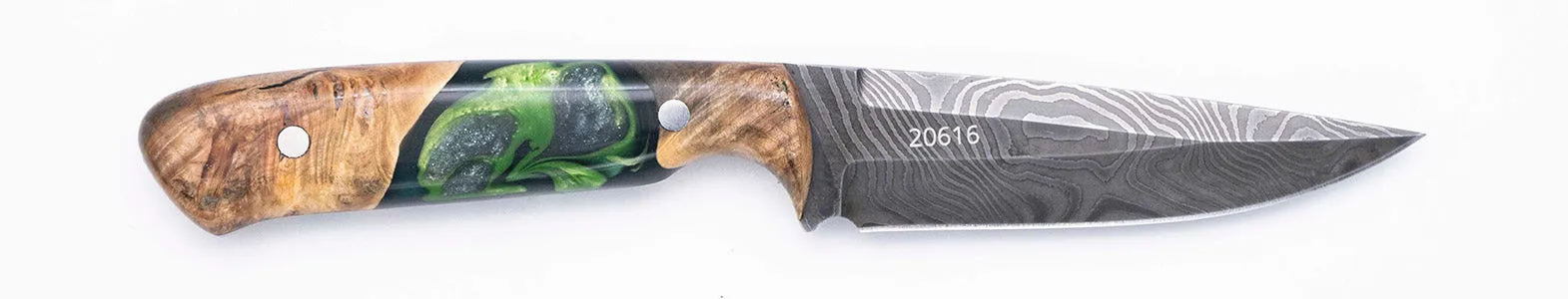 Carved Damascus Field Knife #20616