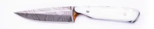 Carved Damascus Field Knife #20647