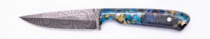 Carved Damascus Field Knife #20656