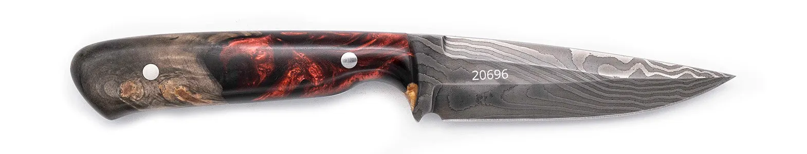 Carved Damascus Field Knife #20696