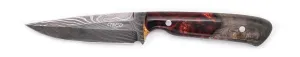 Carved Damascus Field Knife #20696