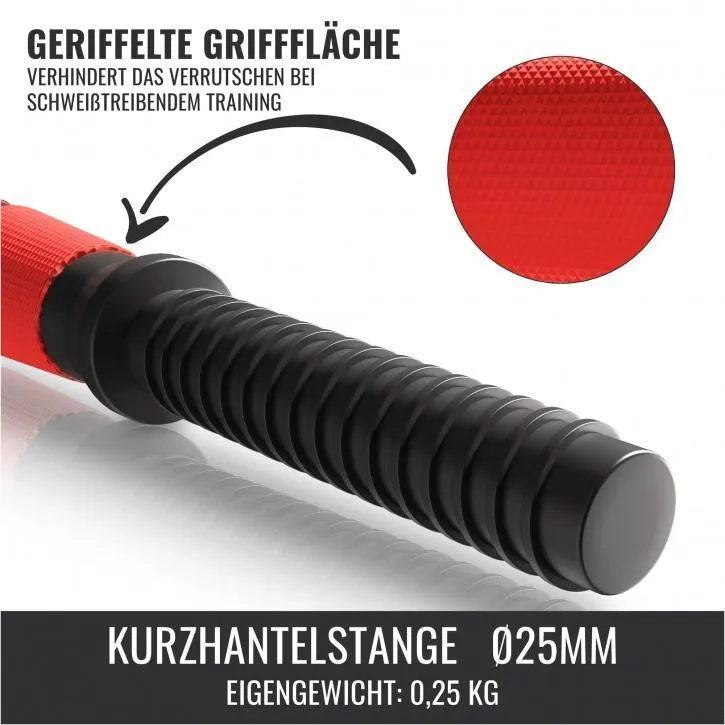 Cast Iron Dumbbell 25mm Dia Dia Set 15KG - Black/Red