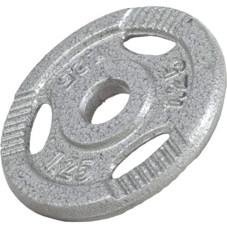Cast Iron Tri-Grip Weight Plate 1.25KG - Silver