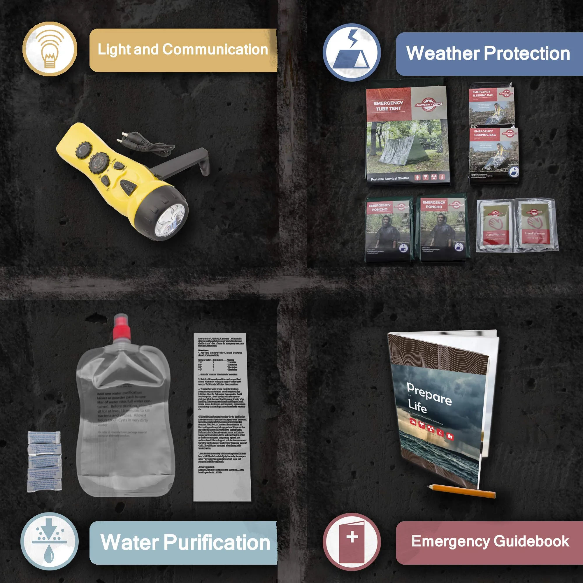 Emergency Zone Urban Survival 72-Hour Bug Out/Go Bag | Perfect Way to Prepare Your Family | Be Ready for Disasters Like Hurricanes, Earthquake, Wildfire, Floods, Tornadoes | Now Includes Bonus Item!