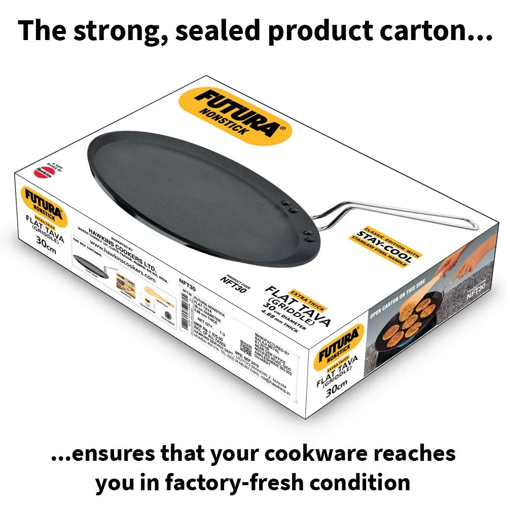 Hawkins Futura Nonstick 30 cm, (Griddles) Flat Tava 4.88 mm - NFT 30